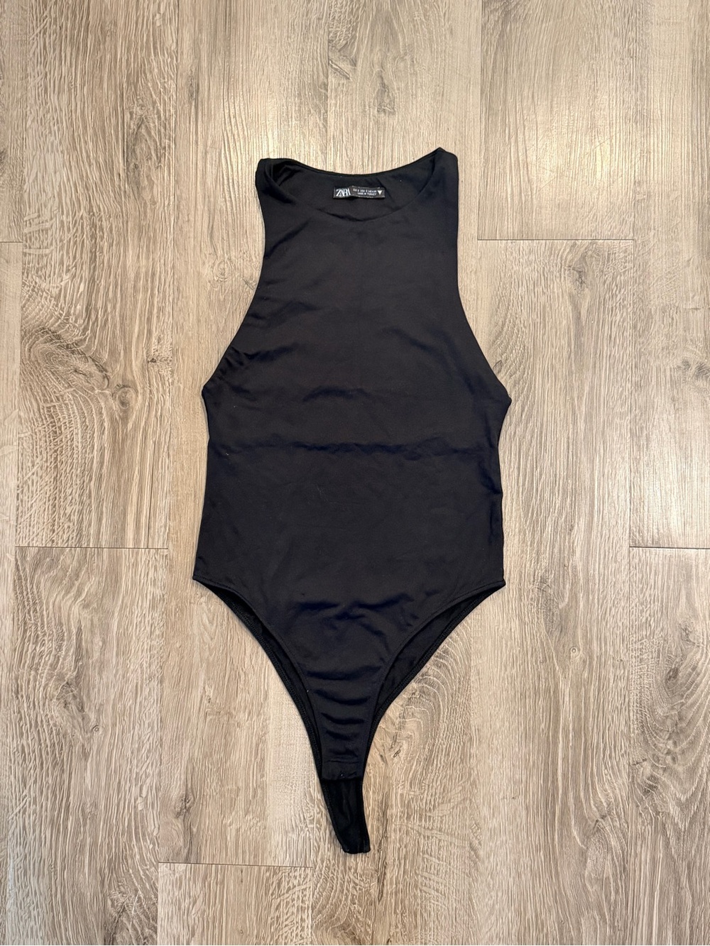 Zara Black Sleeveless High-Neck Bodysuit